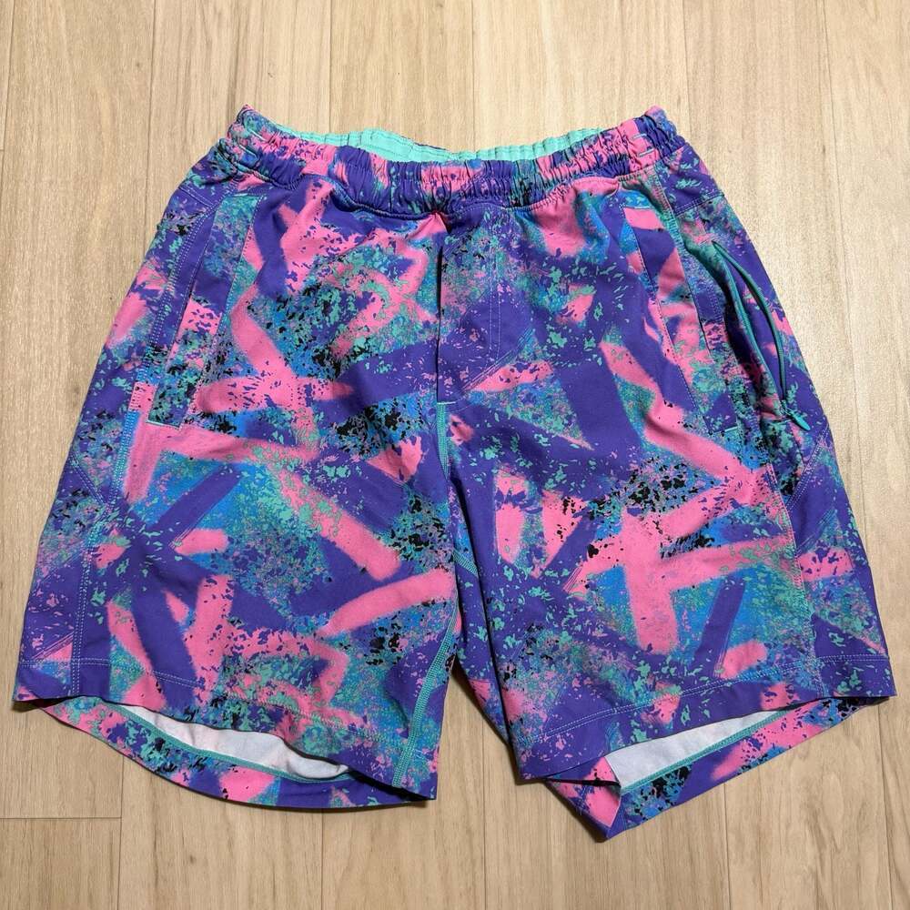 Birddogs Classic Baysiders Neon Splatter Lined Athletic Shorts